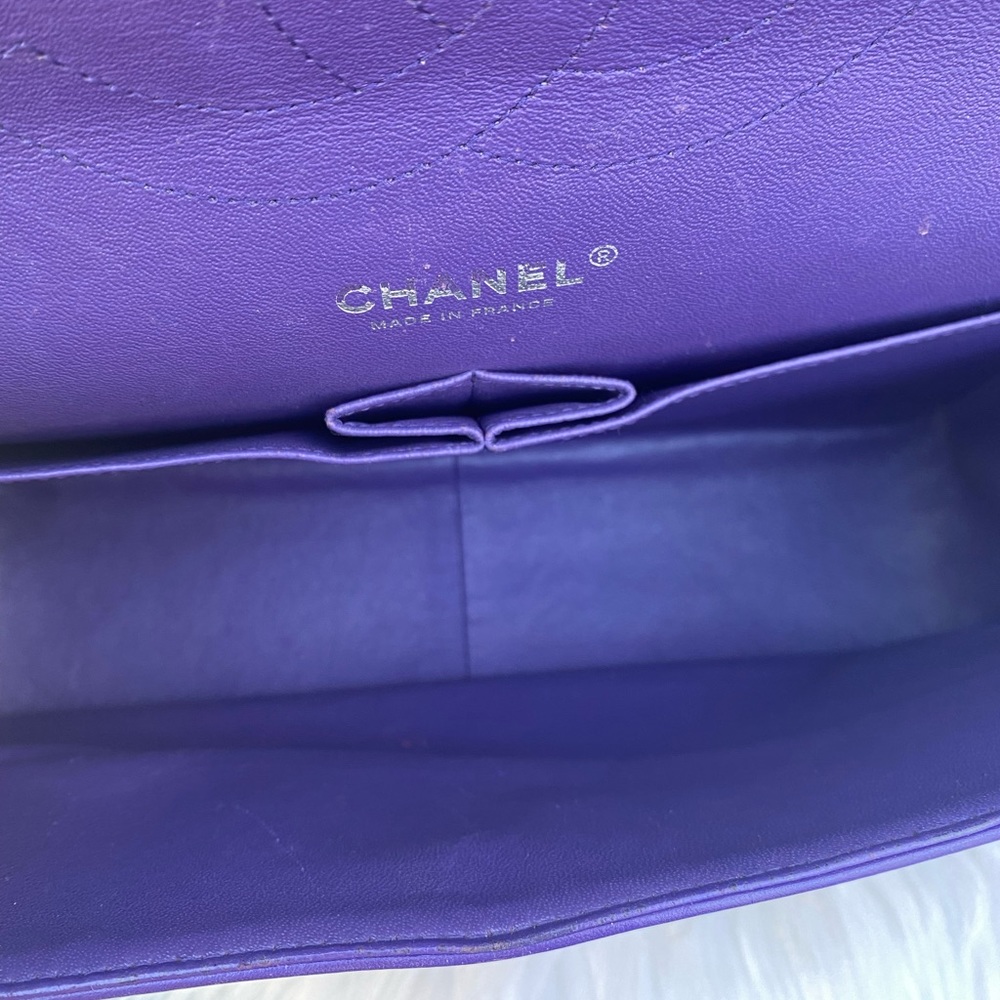 ⭐️JUMBO⭐️CHANEL classic Lambskin Jumbo double flap Lavender quilted silver chain - Picture 17 of 17